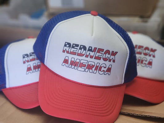 RDNK America - Trucker Hat - Red, White and Blue, Redneck America